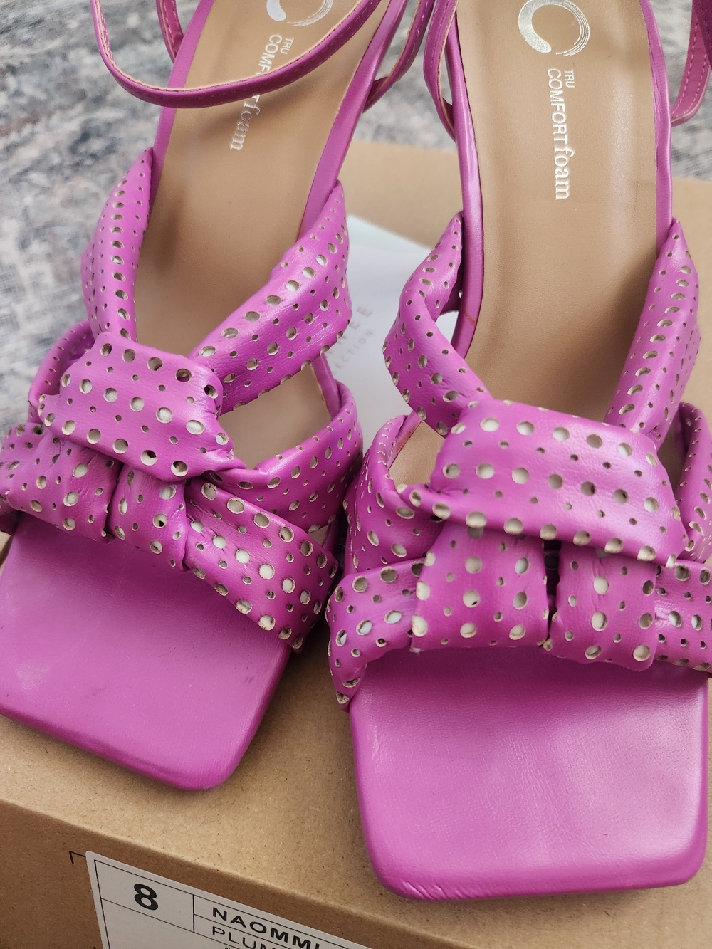 Journee Collection Plum Braided Ankle-Strap Heels - Picture 2 of 8